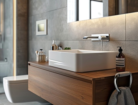 Modernes Badezimmer nach Teilbadmodernisierung in Ratingen